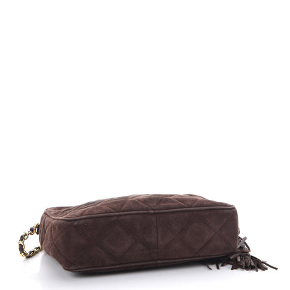 FASHIONPHILE CHANELSuedeQuiltedTasselCameraCaseBrown 4 of 14