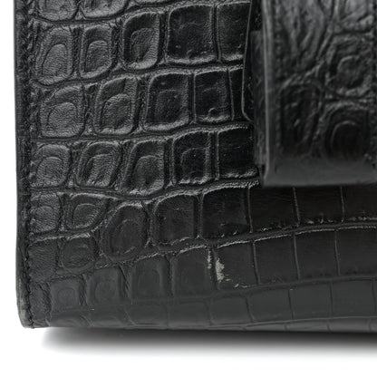 Saint Laurent Calfskin Crocodile Embossed Baby Sac De Jour Black 11 of 11