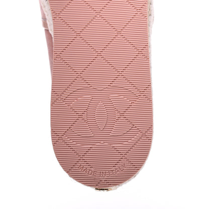 Chanel Velvet Patent CC Espadrilles 36 Pink 5 of 9