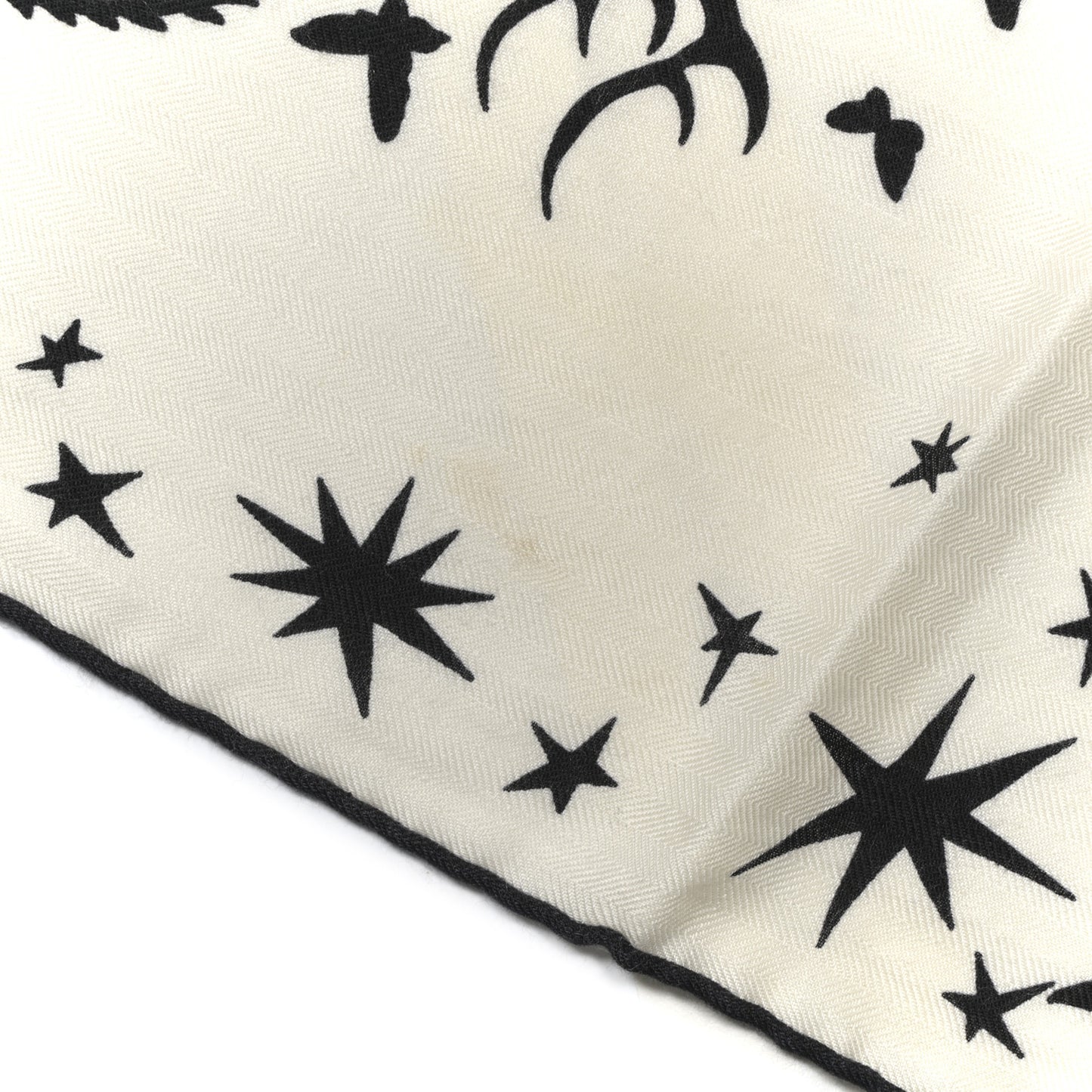 Cashmere Silk Sous Le Charme d'Orphee Shawl 140 White Black