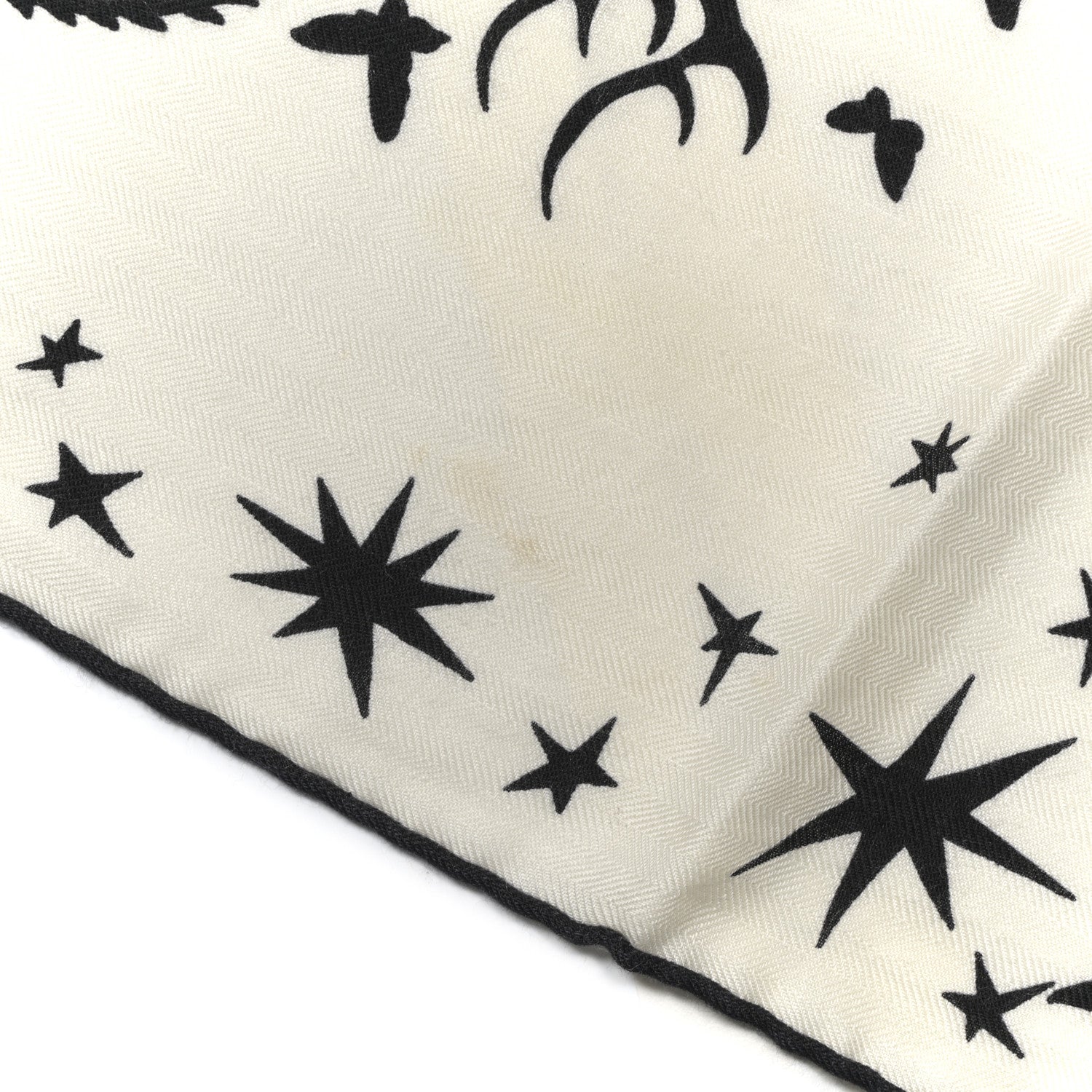 Hermes Cashmere Silk Sous Le Charme d'Orphee Shawl 140 White Black 7 of 7