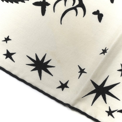 Hermes Cashmere Silk Sous Le Charme d'Orphee Shawl 140 White Black 7 of 7