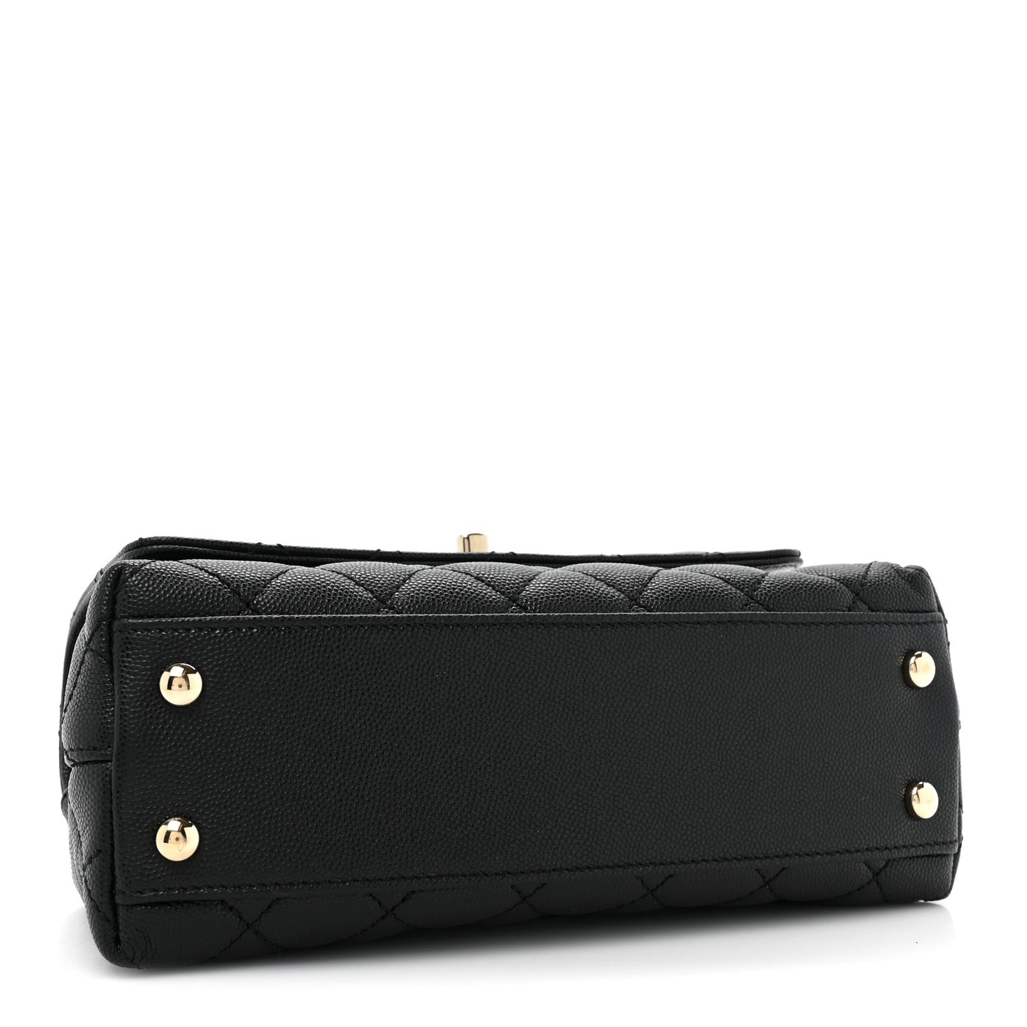Caviar Quilted Mini Coco Handle Flap Black
