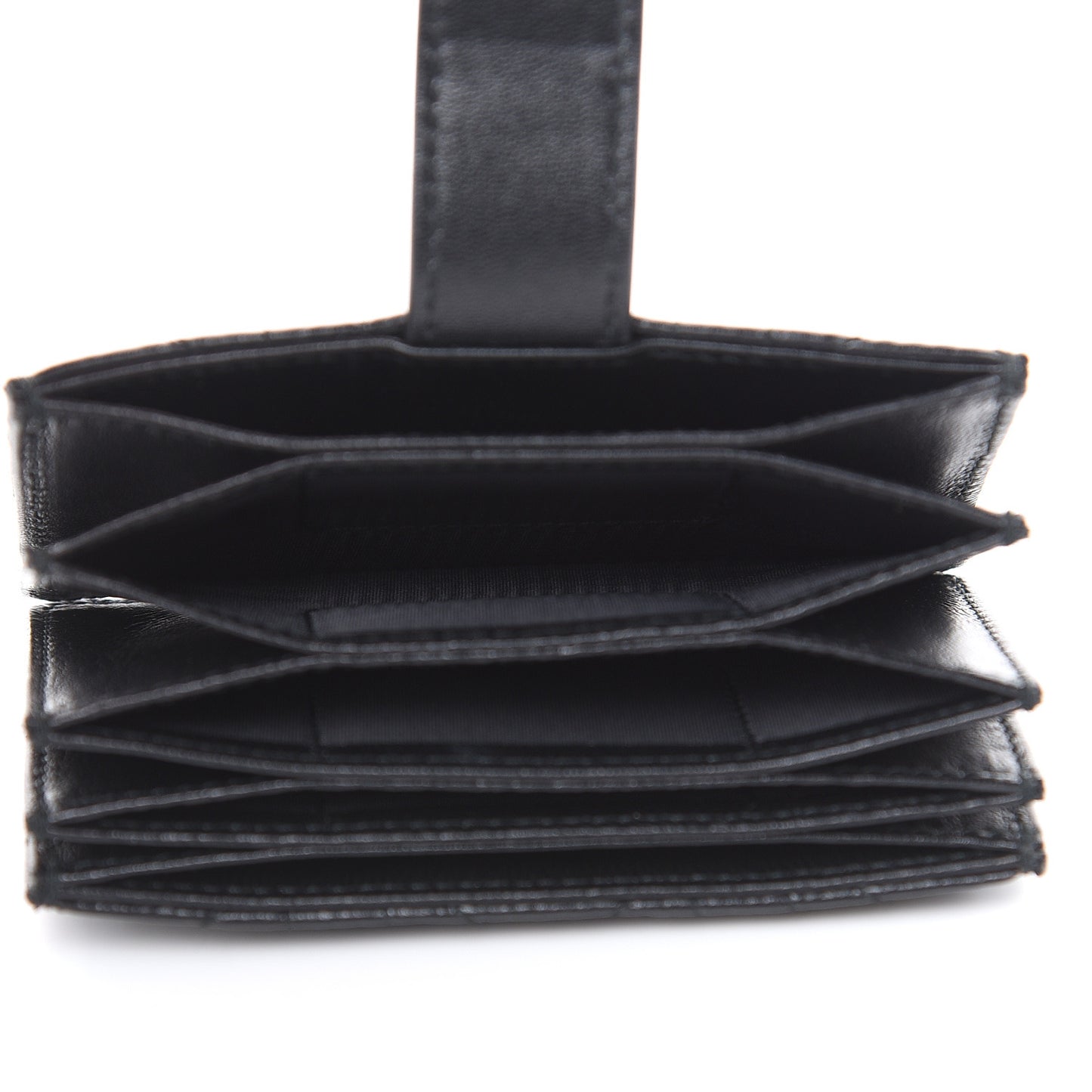 Lambskin Cannage Lucky Badges Lady Dior 5-Gusset Card Holder Black