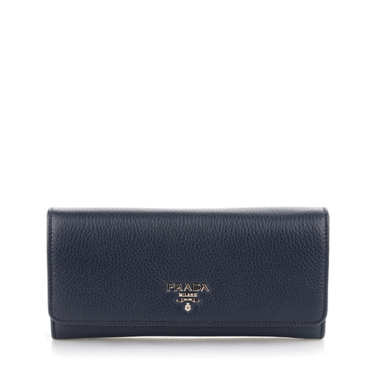 Prada Vitello Phenix Continental Flap Wallet Baltico 1 of 8