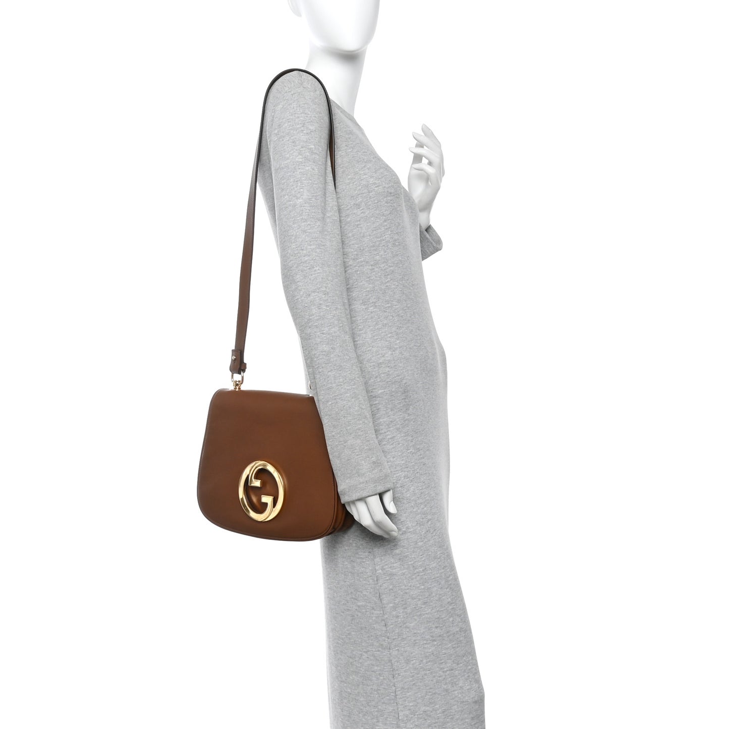Roxy Calfskin Web Medium Blondie Shoulder Flap Bag Cuir