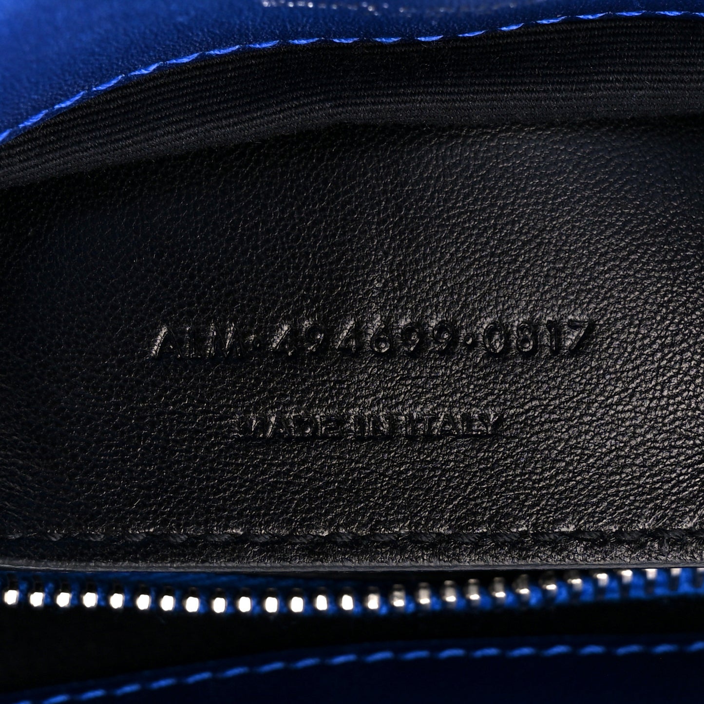 Metallic Calfskin Y Quilted Monogram Small Loulou Chain Satchel Blue Royal