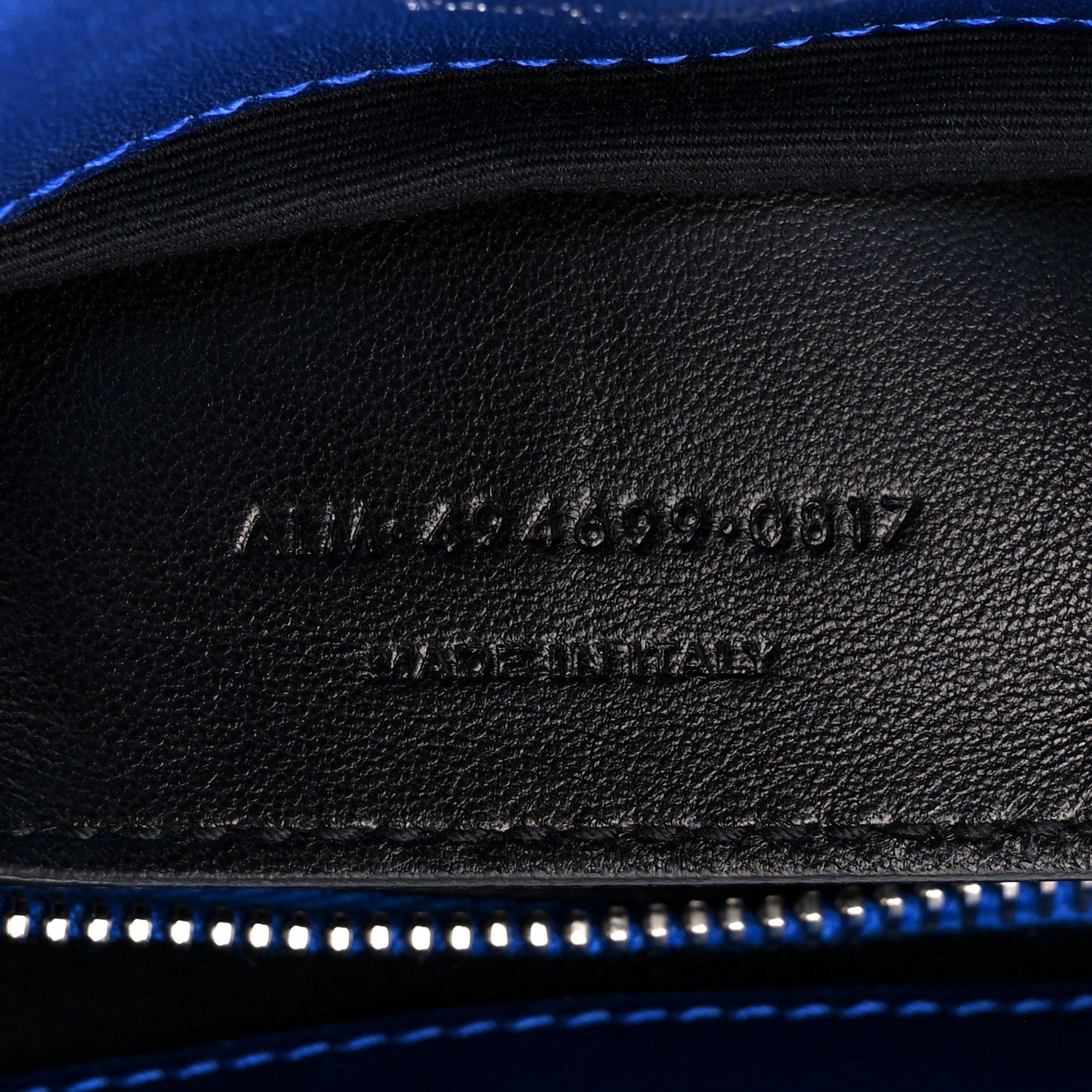 Saint Laurent Metallic Calfskin Y Quilted Monogram Small Loulou Chain Satchel Blue Royal 8 of 11