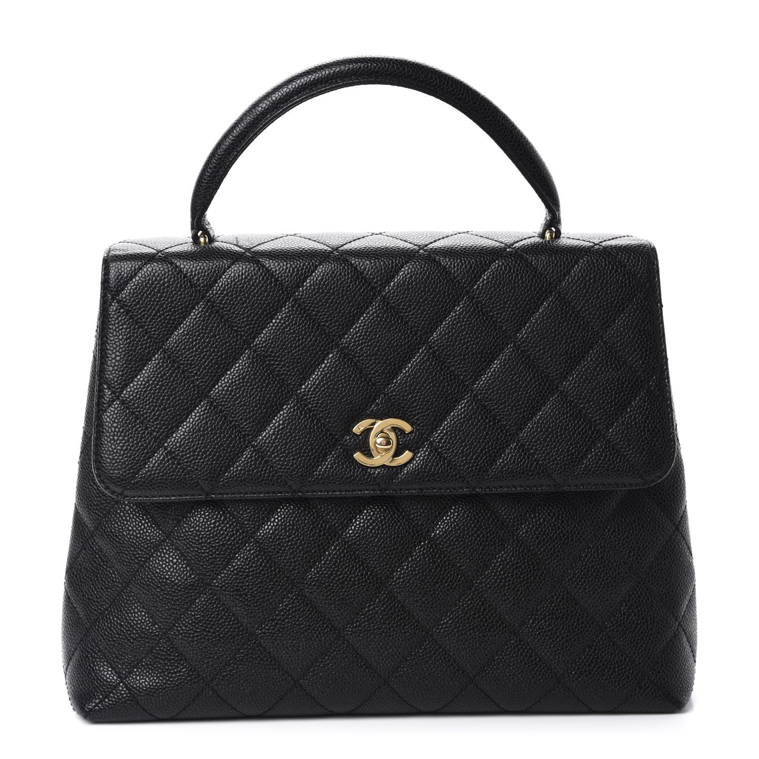 Chanel Caviar Quilted Jumbo Kelly Flap Black 1 of 11