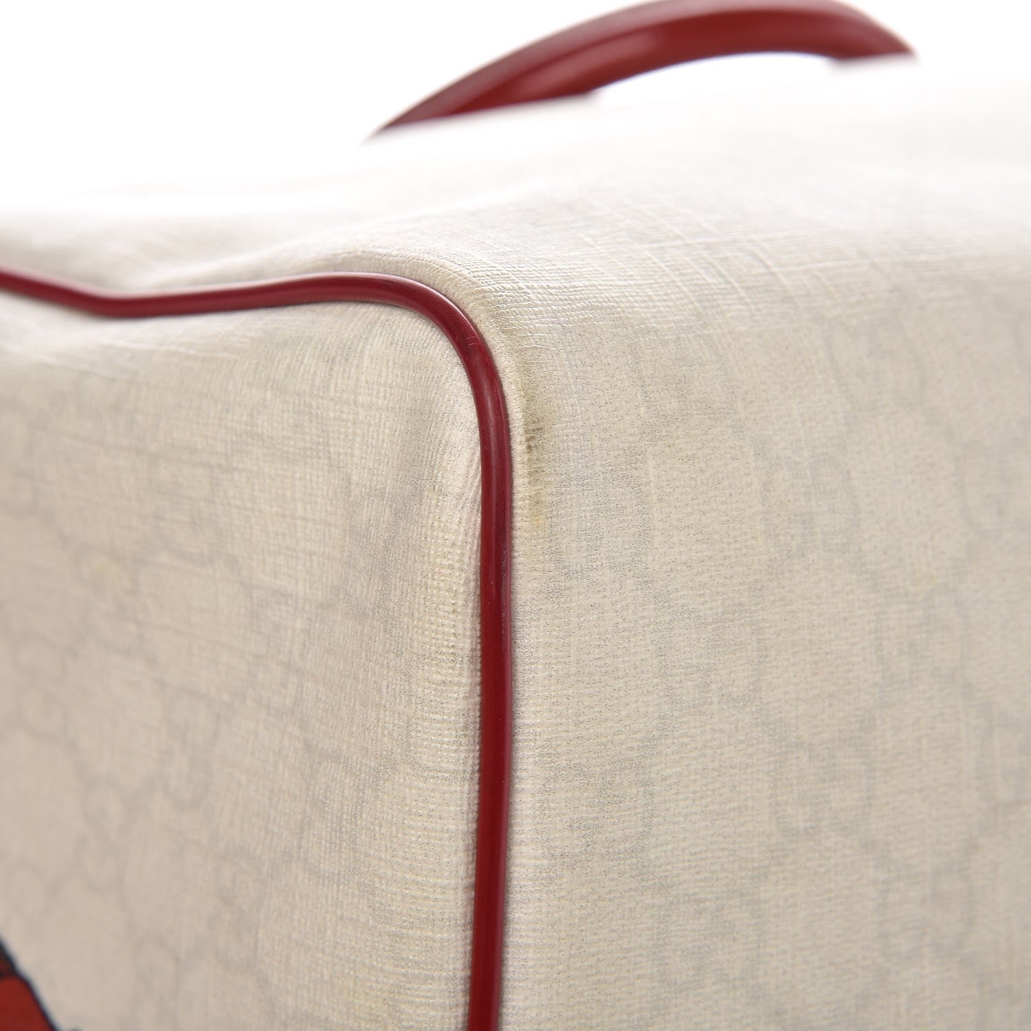 Gucci Coated Canvas Monogram Medium Tattoo Birds Joy Boston Off White Red 14 of 17