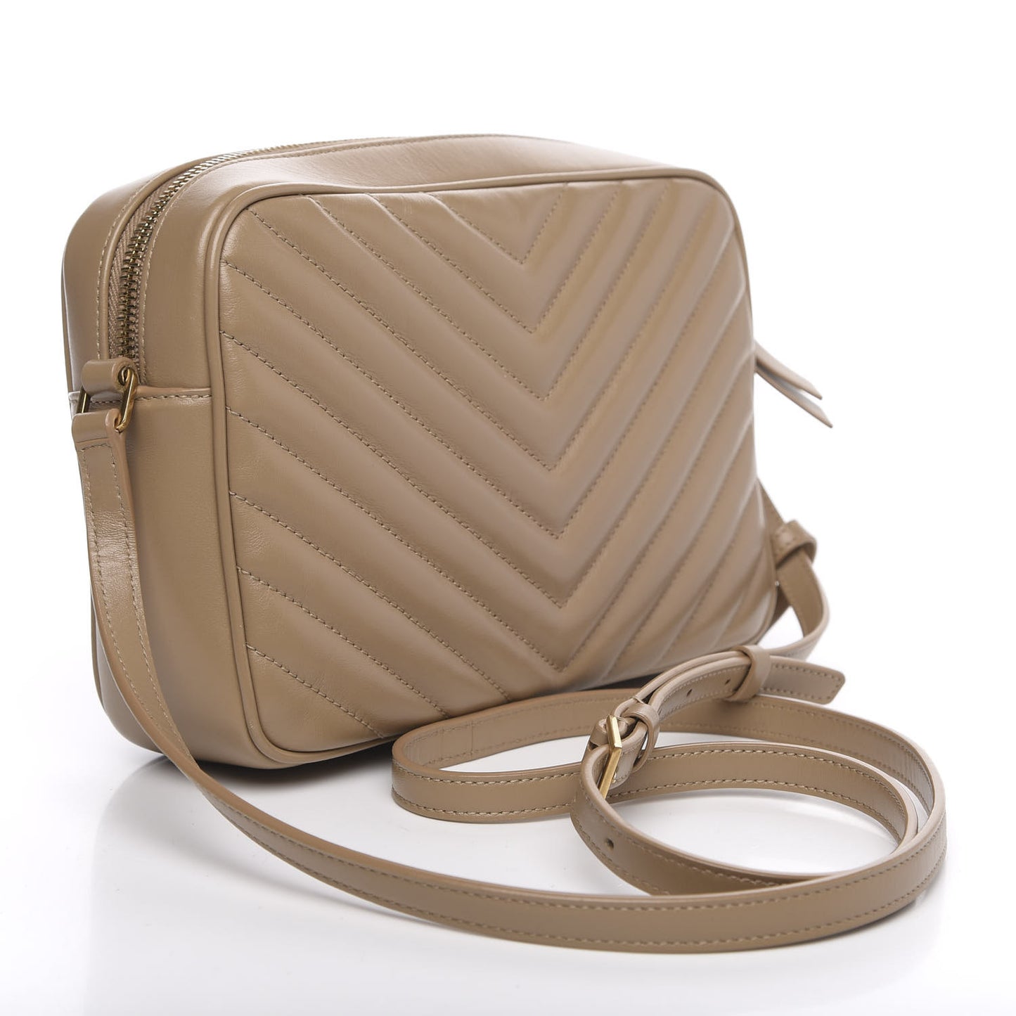 Calfskin Matelasse Monogram Lou Camera Bag Dark Latte