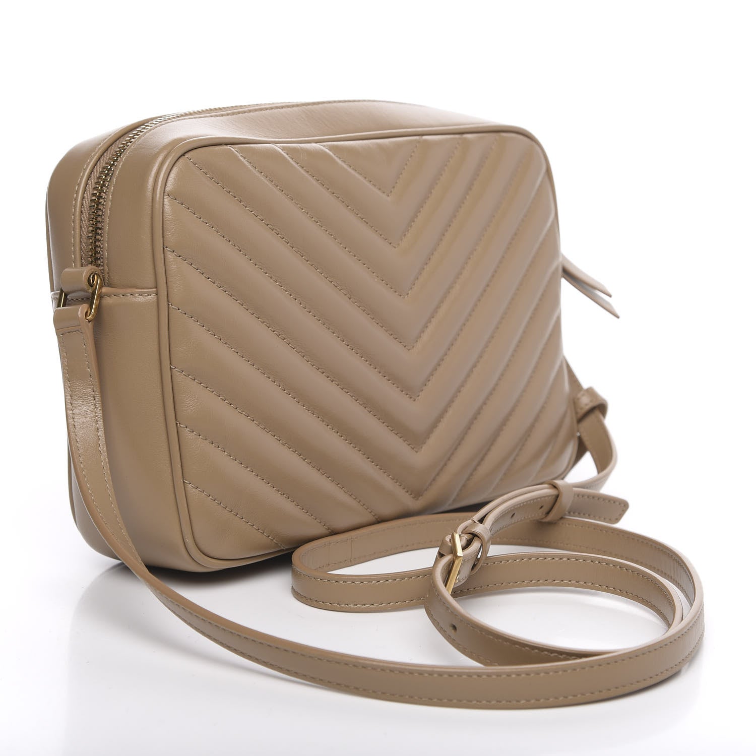 Saint Laurent Calfskin Matelasse Monogram Lou Camera Bag Dark Latte 3 of 10