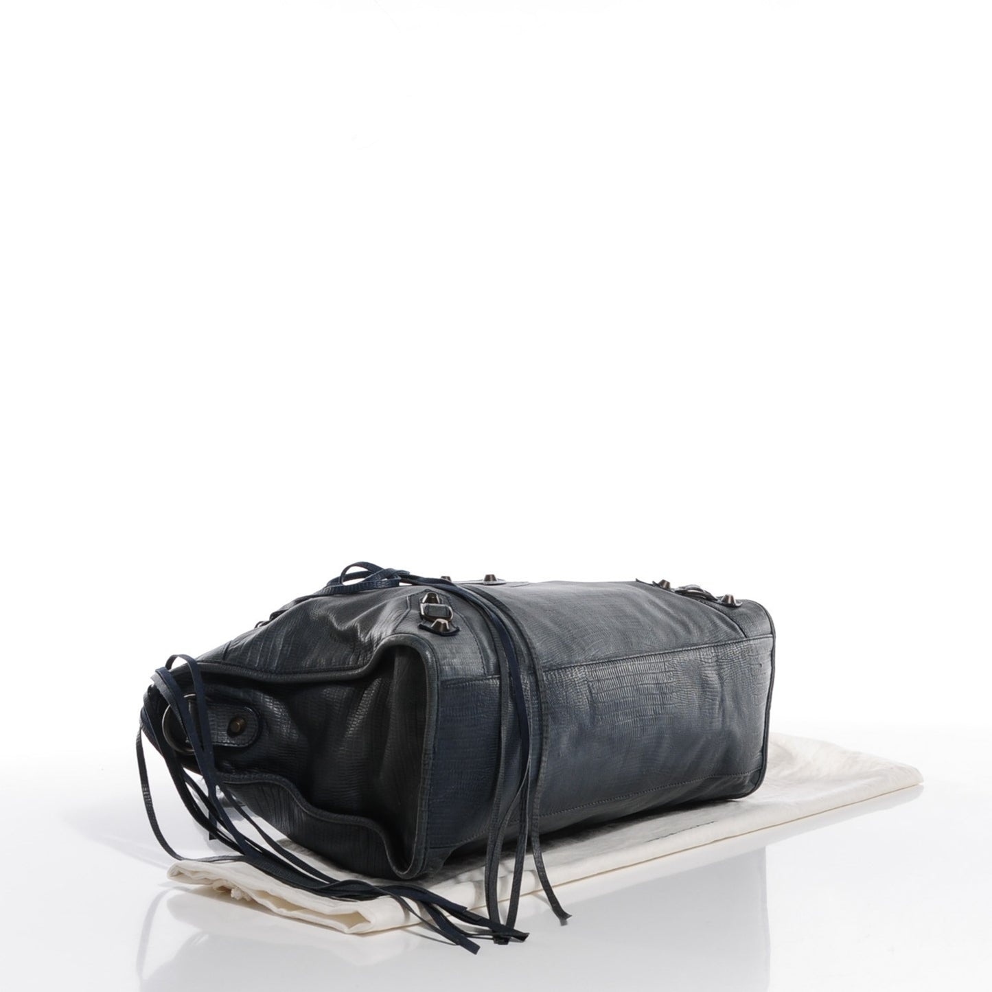 Agneau Classic Hardware Lizard Embossed City Dark Night