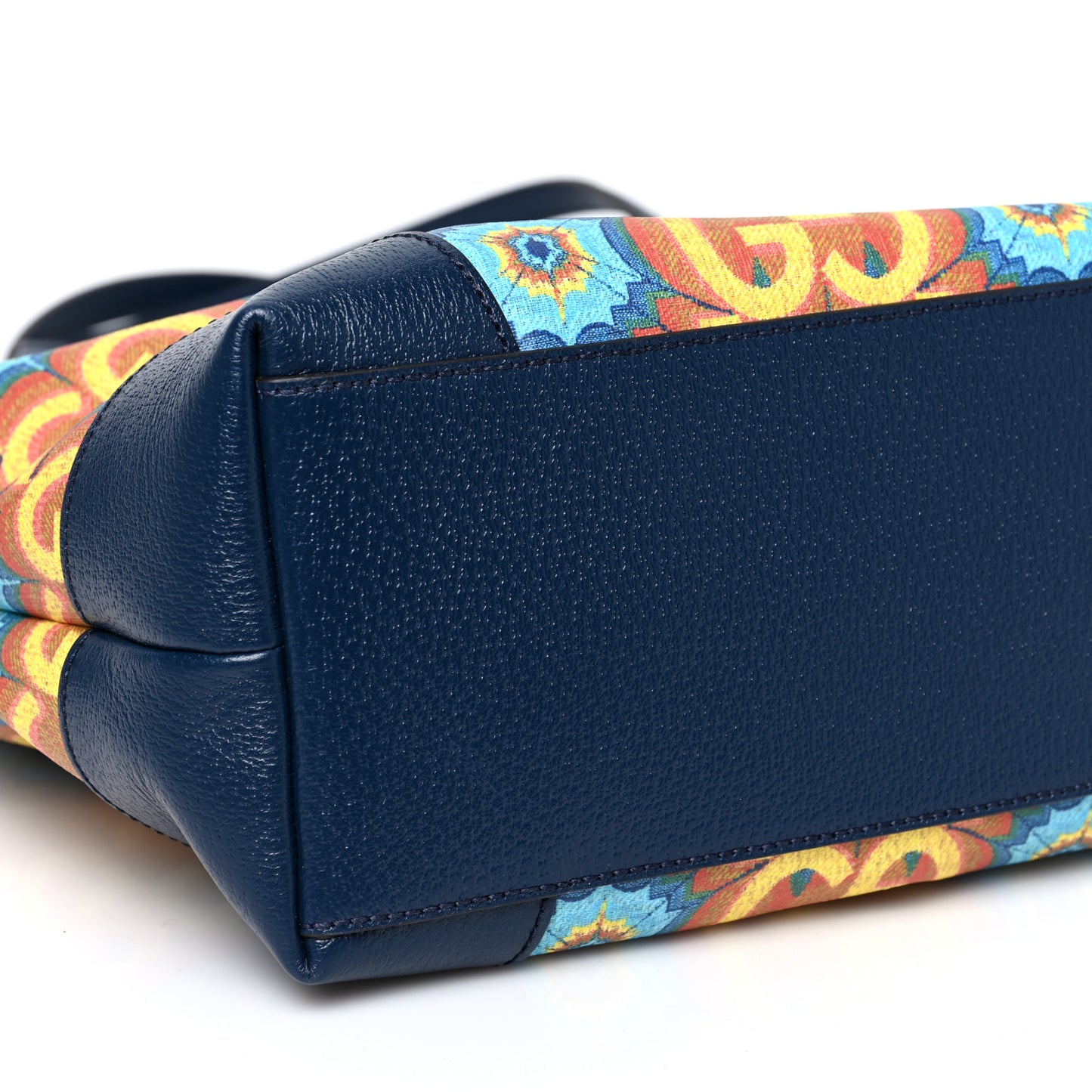 GG Supreme Kaleidoscope Calfskin Script Logo Gucci 100 Tote Bag Blue Orange Multicolor Blue Agata