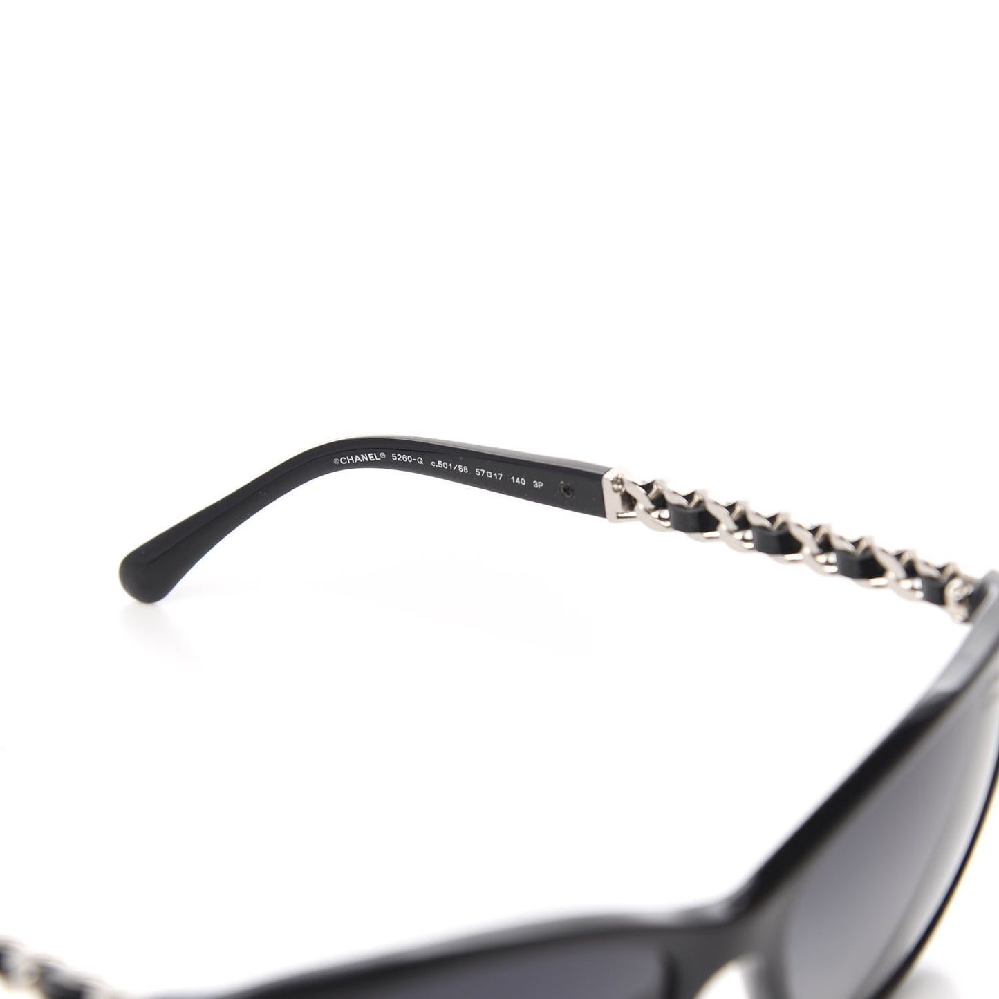 Cat Eye Chain Polarized Sunglasses 5260-Q Black