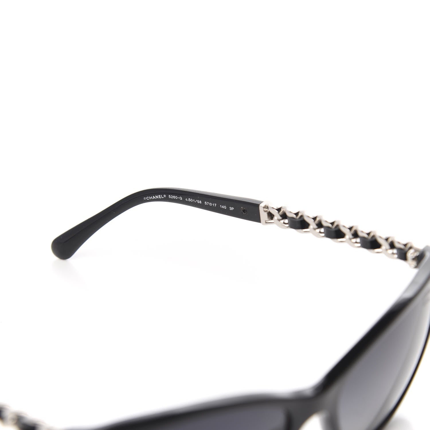 Chanel Cat Eye Chain Polarized Sunglasses 5260-Q Black 5 of 7