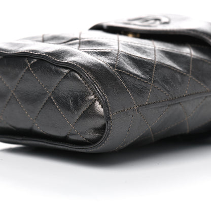 Chanel Metallic Lambskin Quilted Tassel Shoulder Bag Dark Grey 9 of 11
