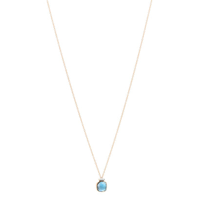 Pomellato 18K Rose White Gold Diamond Blue Topaz Nudo Pendant Necklace 1 of 4