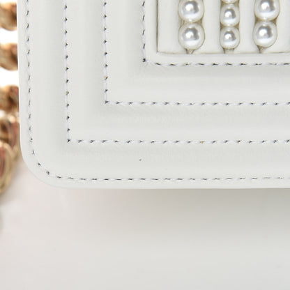 Chanel Calfskin Pearl Small Boy Flap White 14 of 16