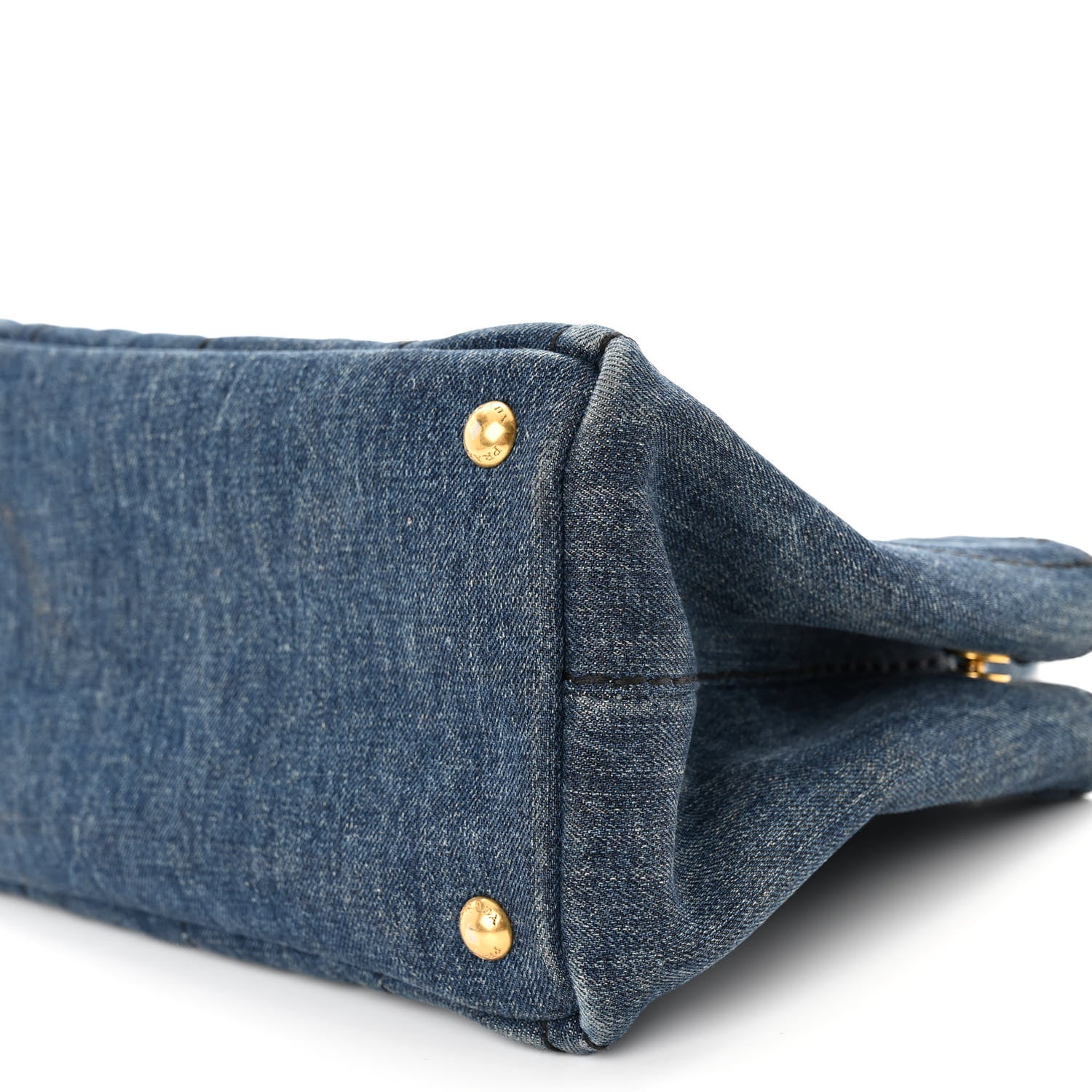 Prada Denim Small Logo Tote Bleu 9 of 10