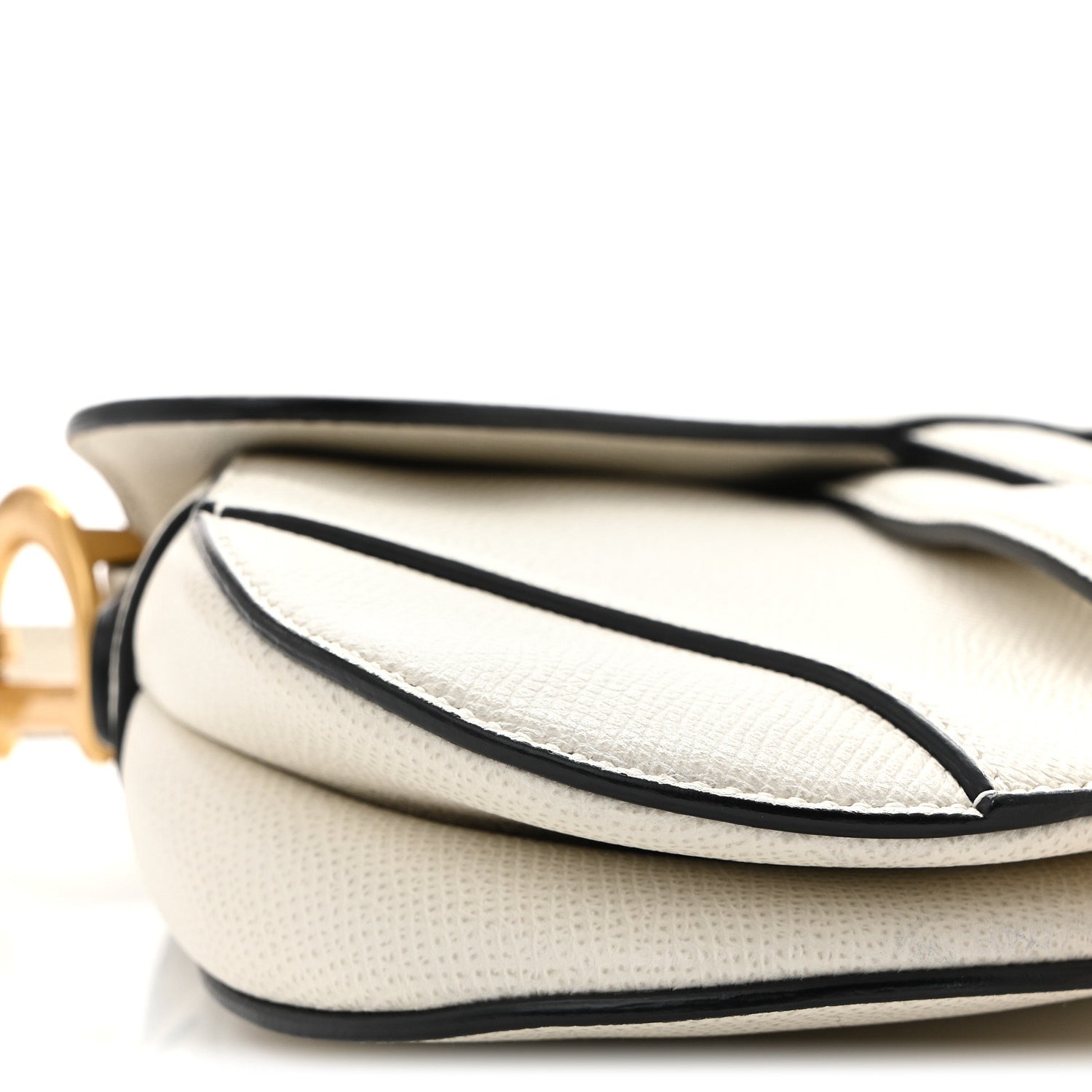 Christian Dior Grained Calfskin Mini Saddle Bag White 9 of 10
