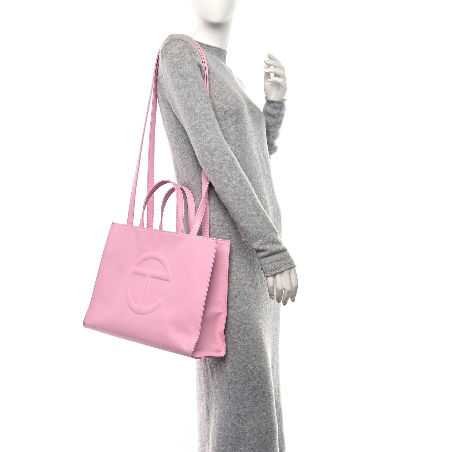 Vegan Leather Medium Shopping Bag Bubblegum