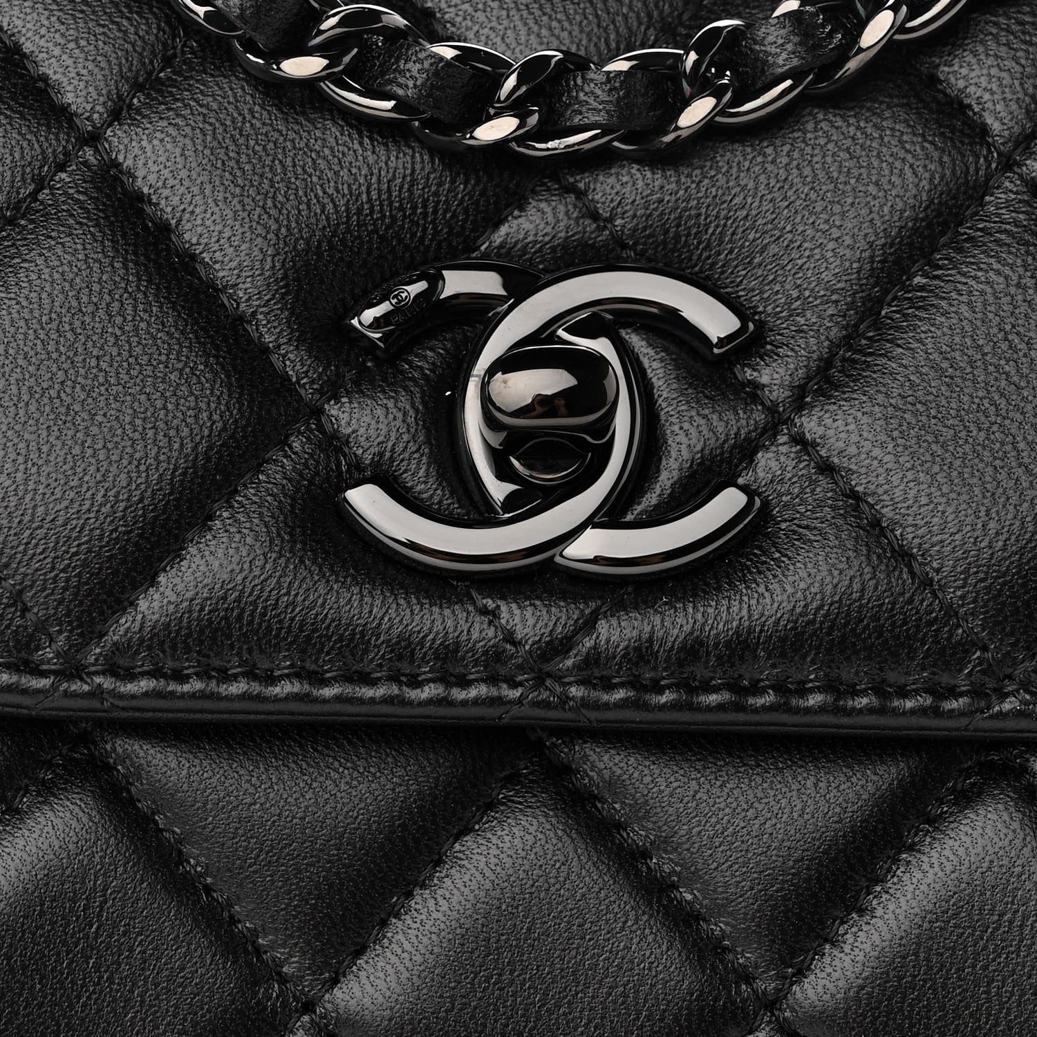 Chanel Lambskin Quilted Mini Trendy CC Chain Wallet So Black 8 of 10