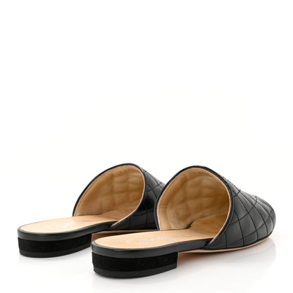 Chanel Lambskin Kid Suede Quilted Mules 36 Black 4 of 9