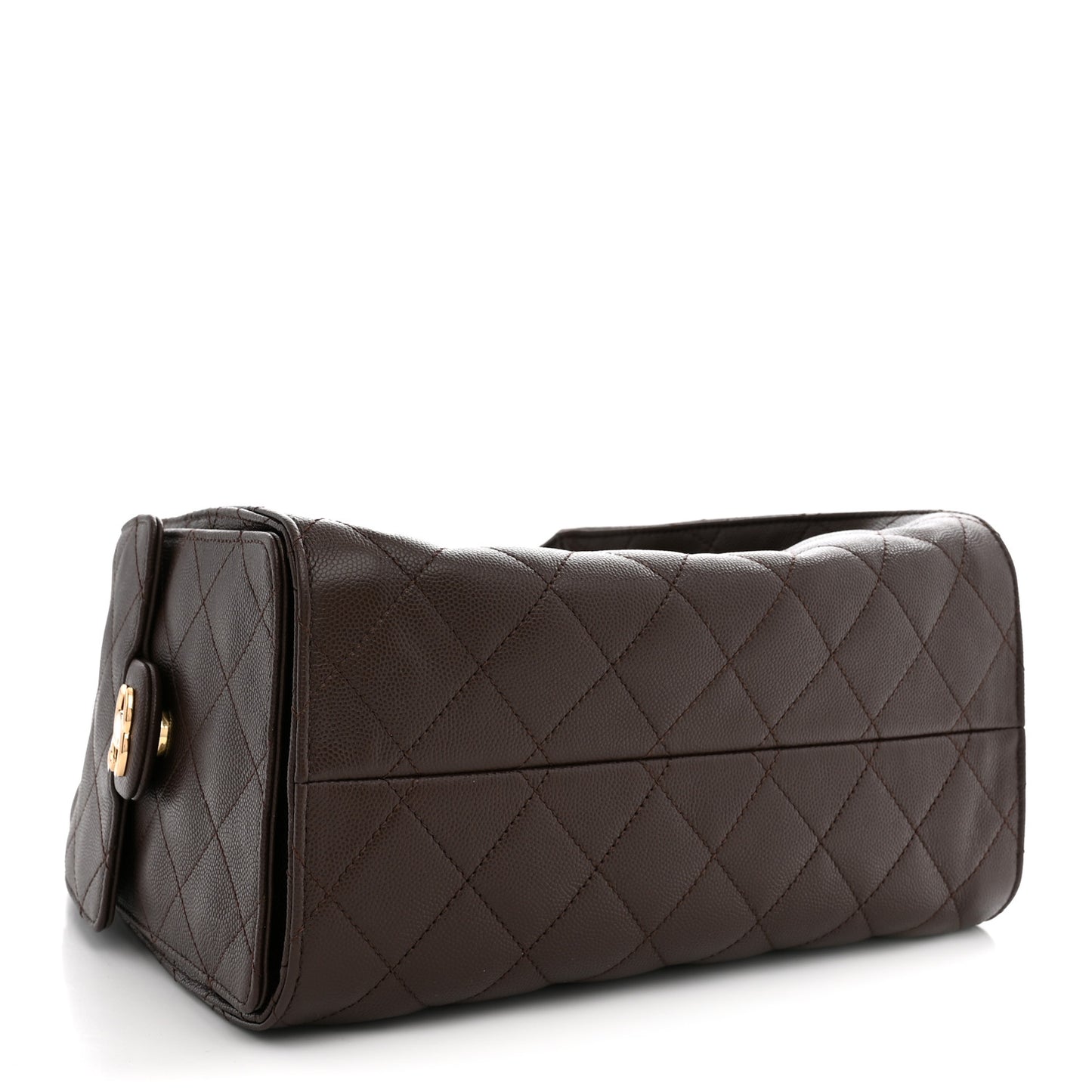 Caviar Quilted Small Chanel 25 Handbag Dark Brown