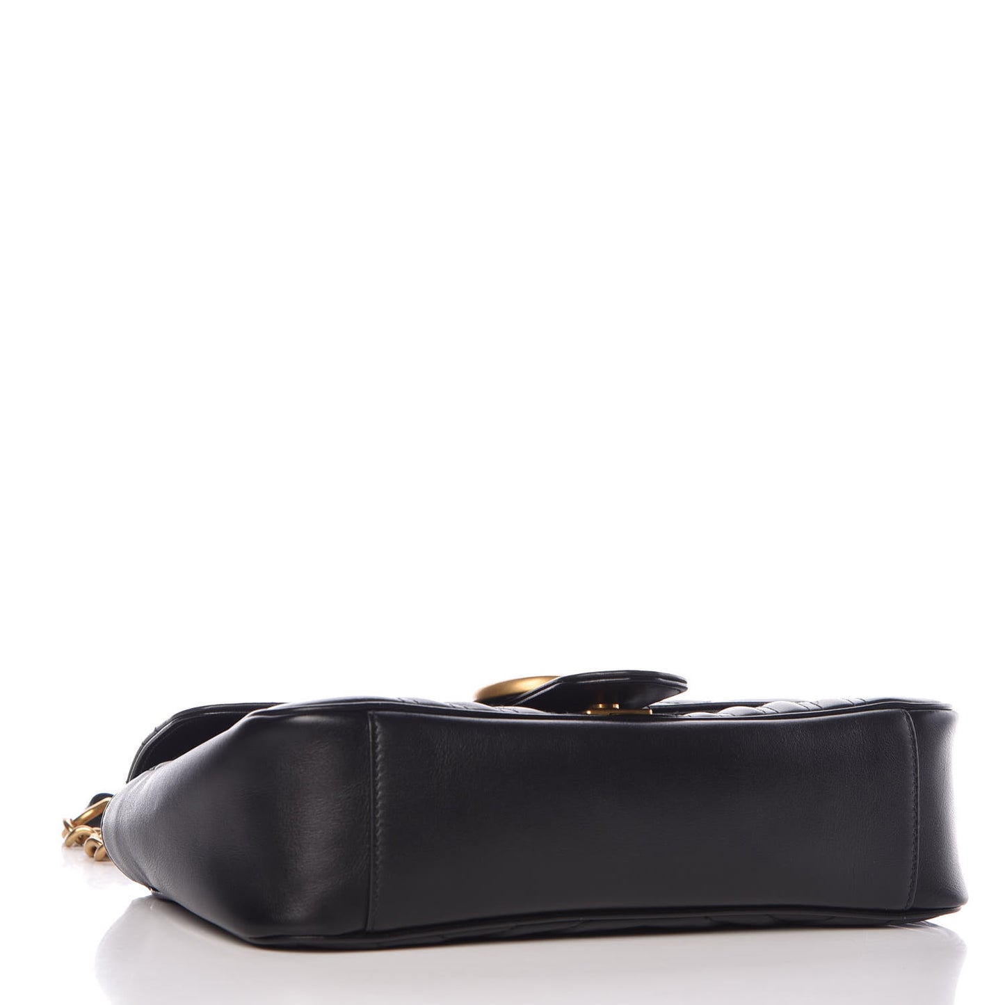 Calfskin Matelasse Small GG Marmont Shoulder Bag Black