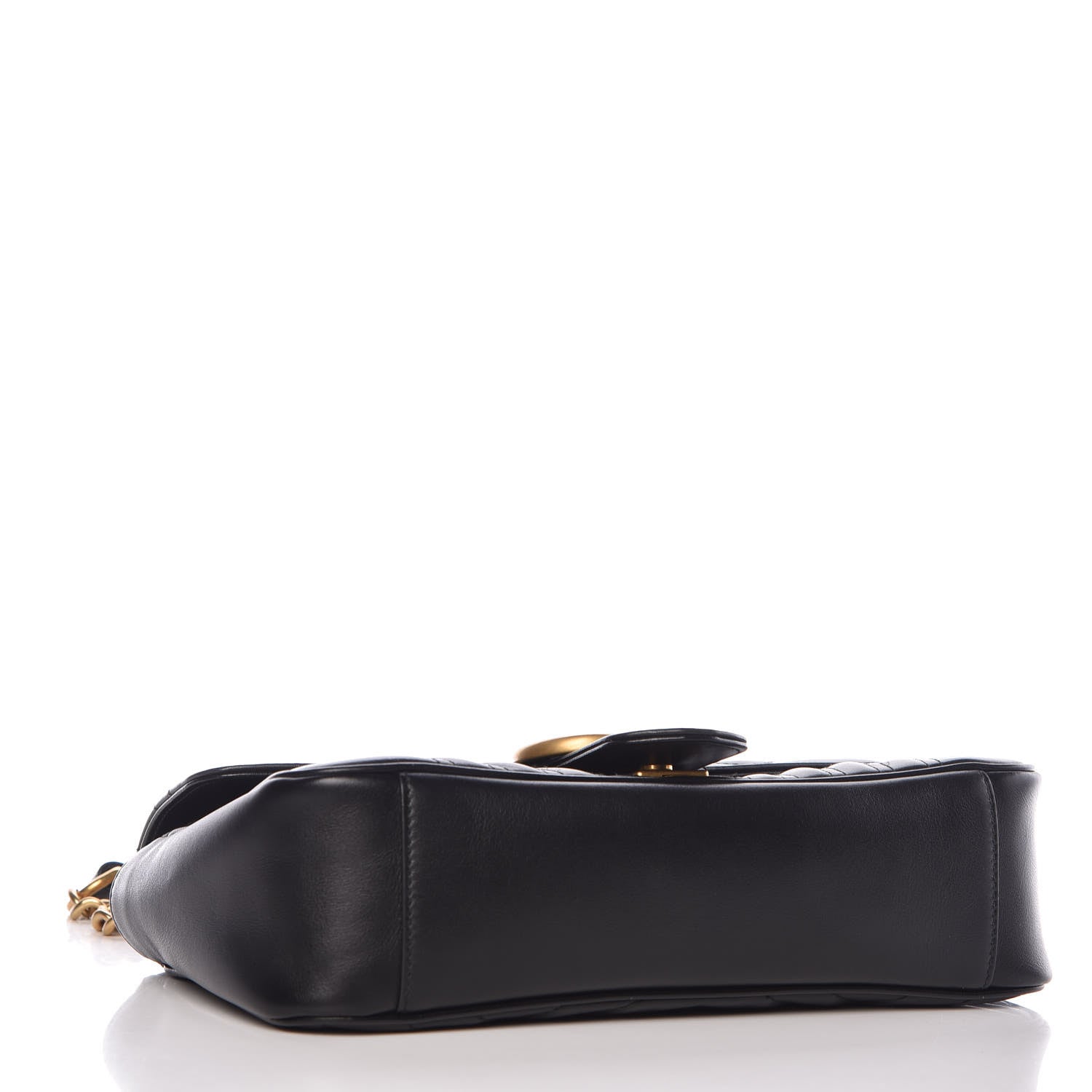 Gucci Calfskin Matelasse Small GG Marmont Shoulder Bag Black 4 of 9