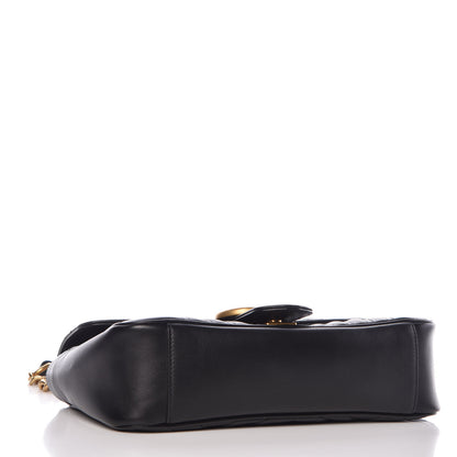 Gucci Calfskin Matelasse Small GG Marmont Shoulder Bag Black 4 of 9