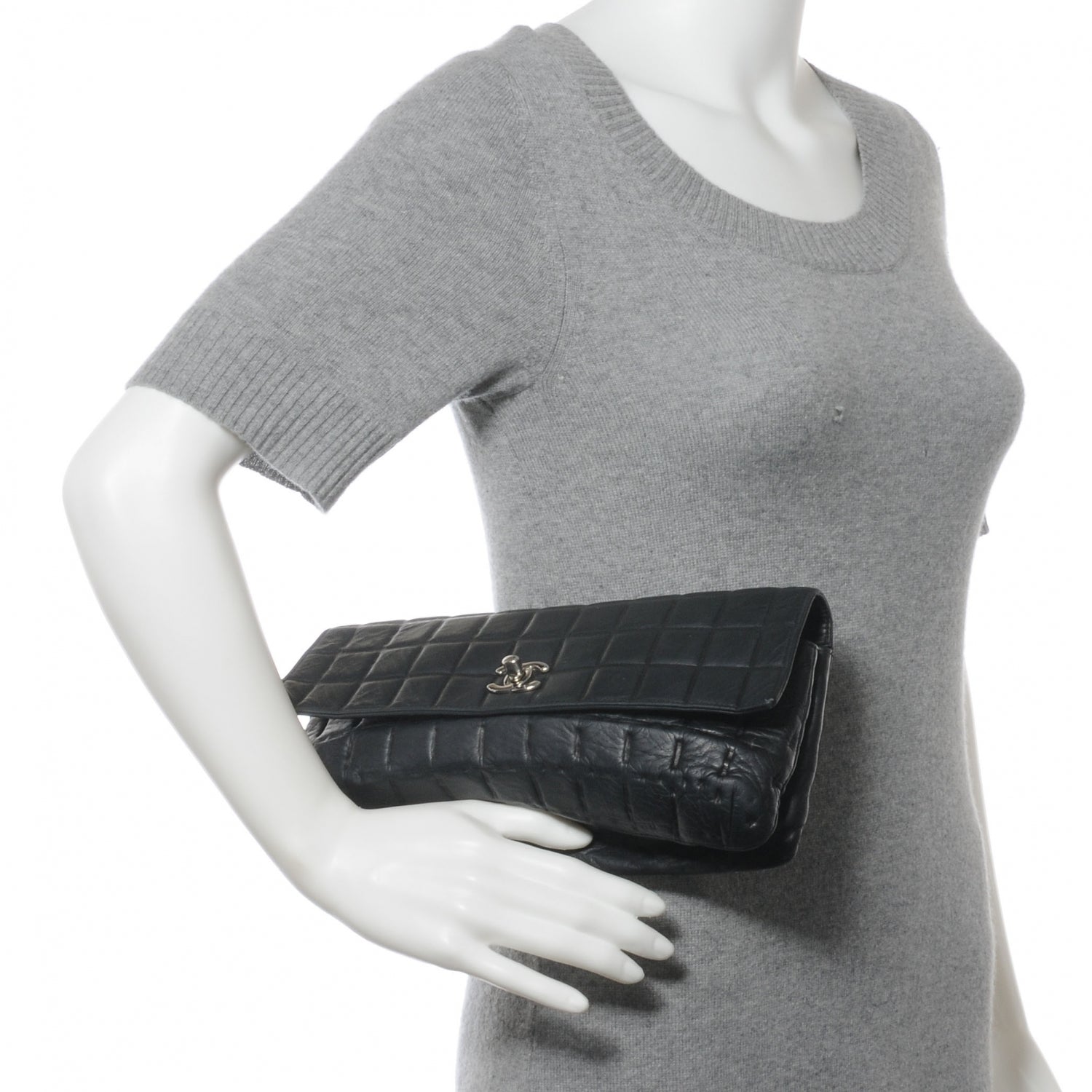 Chanel Lambskin Square Quilted Clutch Black 2 of 9