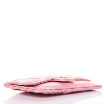 Chanel Iridescent Caviar Quilted Flap Zip Card Holder Pink 4 of 8