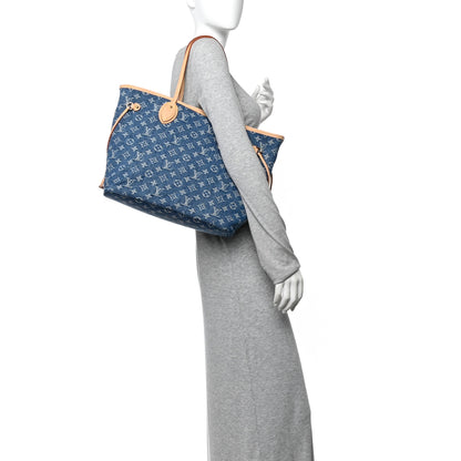 Louis Vuitton Monogram Denim Neo Neverfull MM Blue 2 of 9