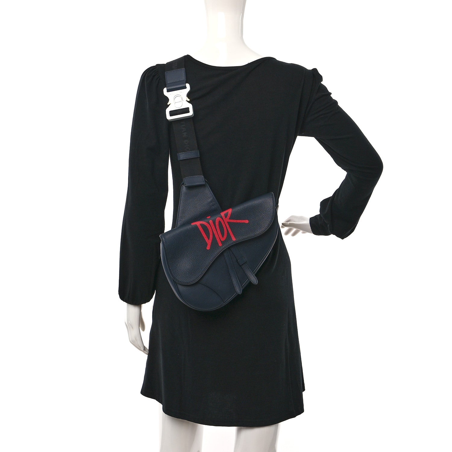 Christian Dior X SHAWN STUSSY Grained Calfskin Ox Head Saddle Bag