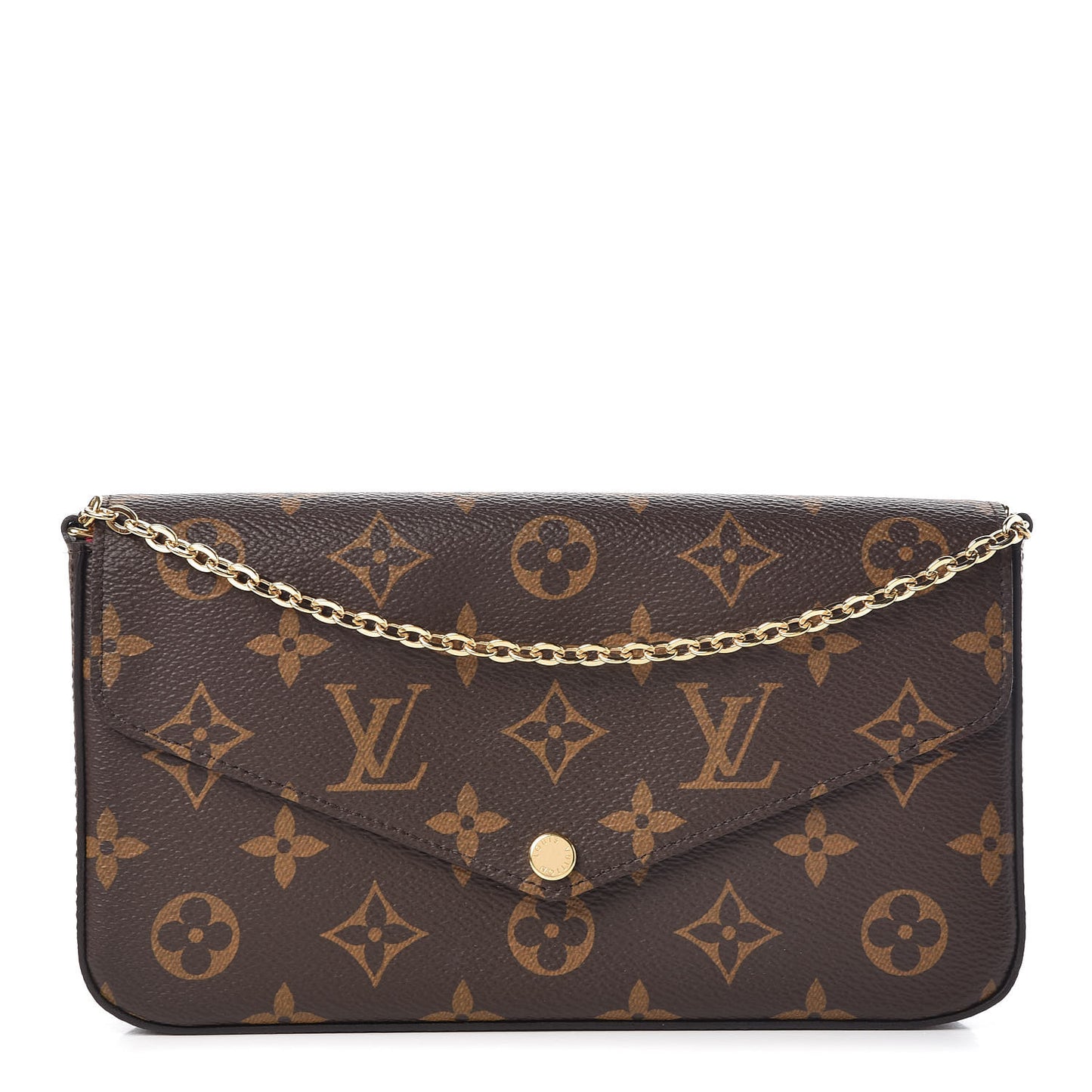 Monogram Pochette Felicie Chain Wallet Fuchsia