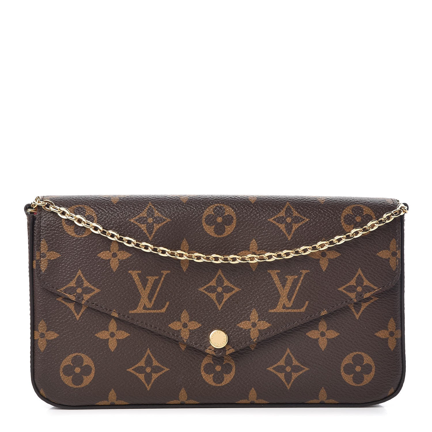 Louis Vuitton Monogram Pochette Felicie Chain Wallet Fuchsia 1 of 13