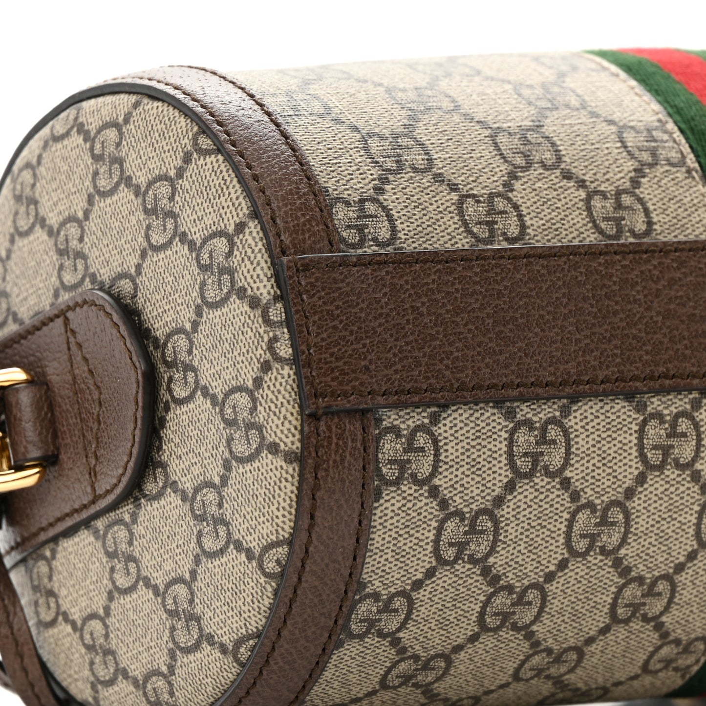 GG Supreme Monogram Web Small Ophidia Boston Bag Beige New Acero