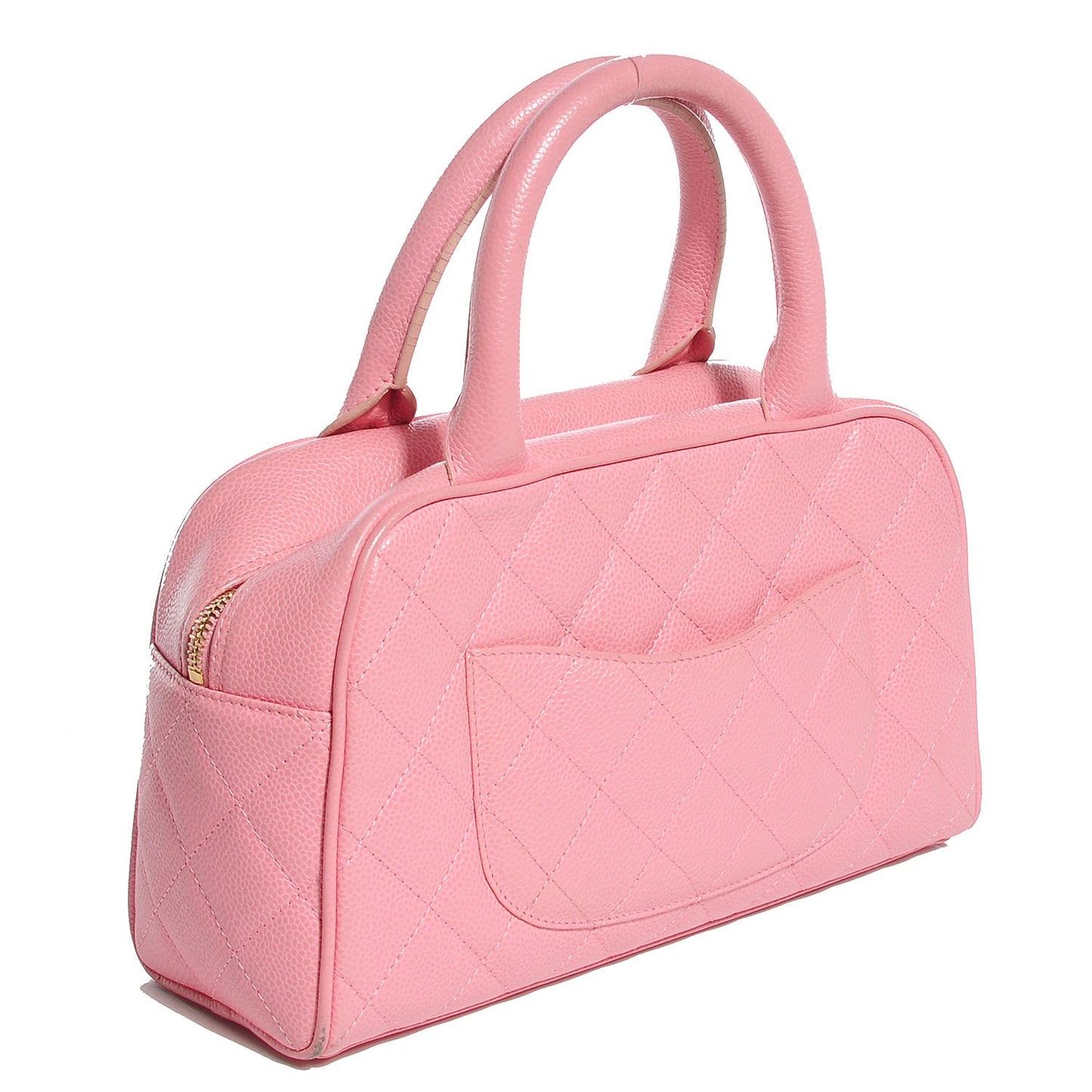 Caviar Quilted Small Bowler Pink