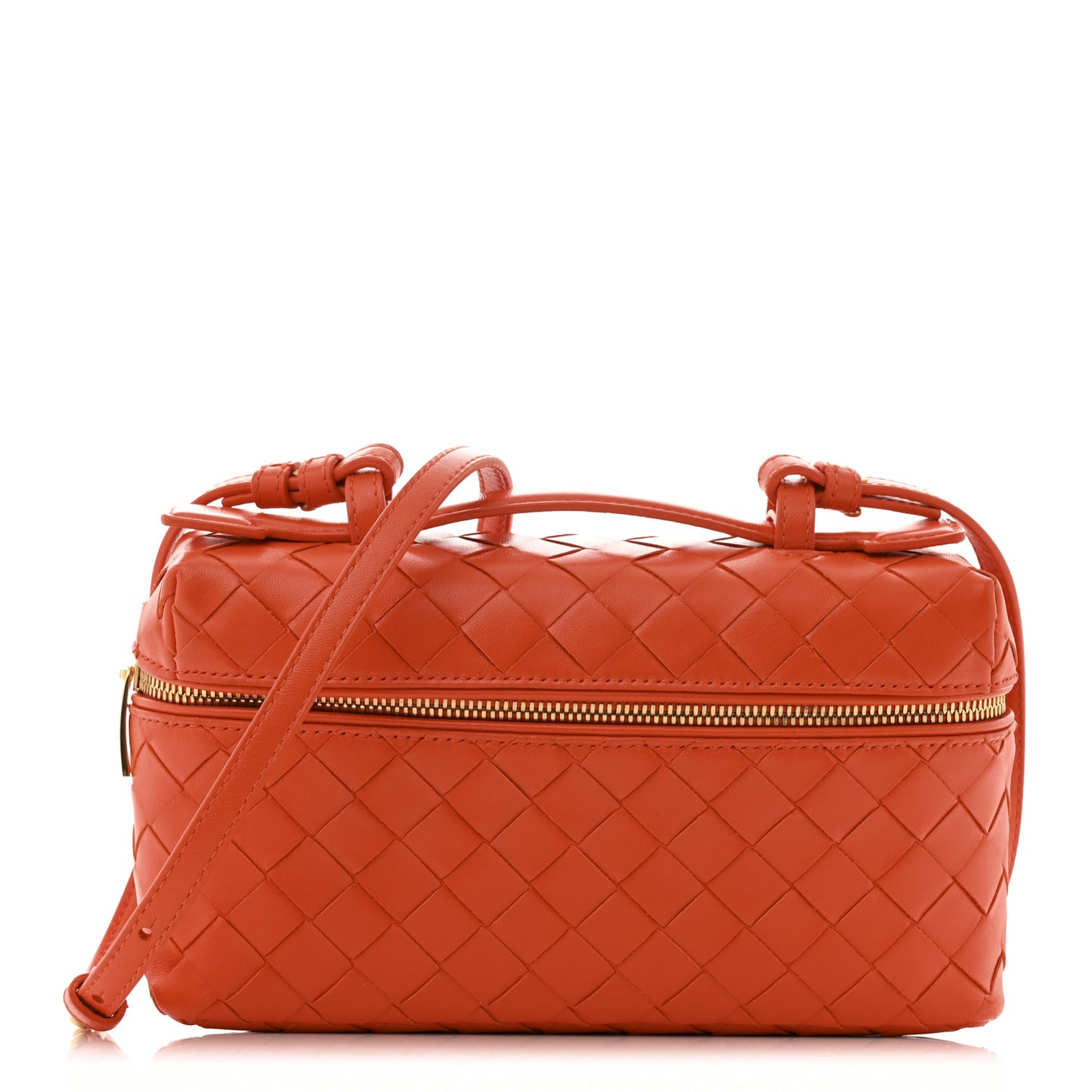 Calfskin Intrecciato Bang Bang Vanity Case Orange