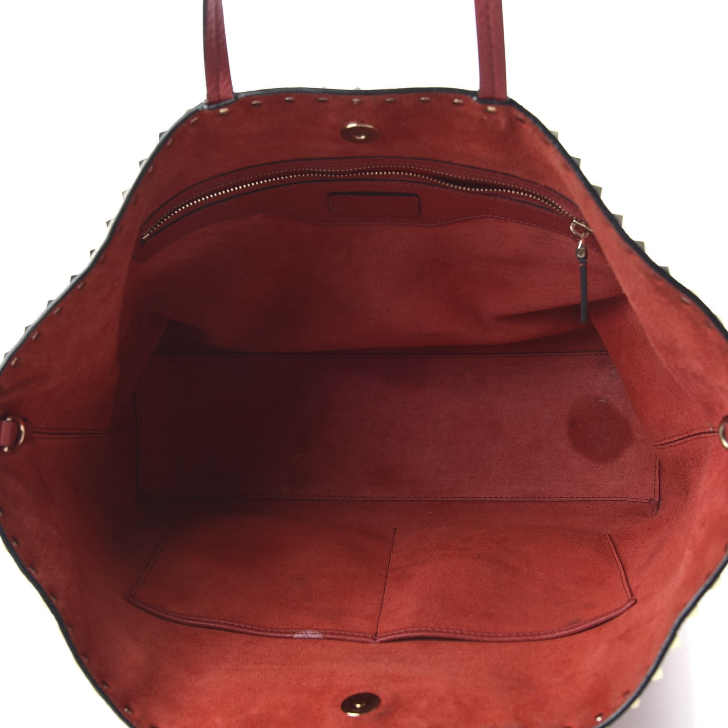 Grained Calfskin Rockstud Shoulder Tote Rosso Valentino