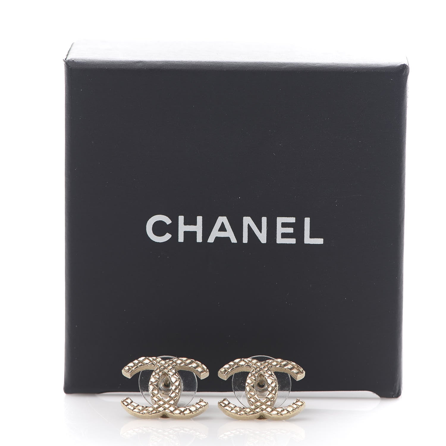 Chanel Quilted CC Earrings Gold 6 of 6