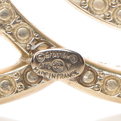 Chanel Crystal CC Brooch Light Gold 4 of 4