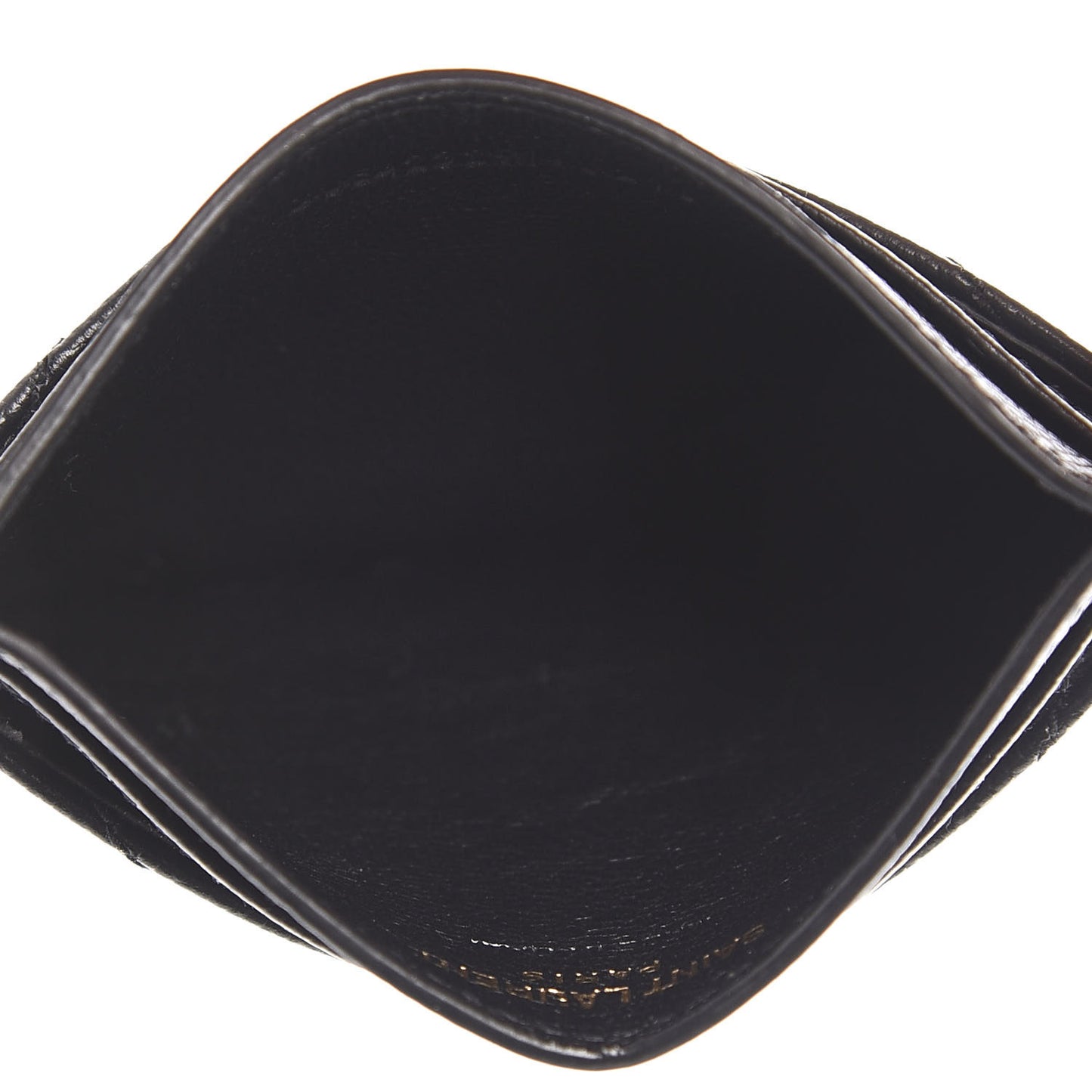 Grain De Poudre Matelasse Chevron Monogram Credit Card Case Black