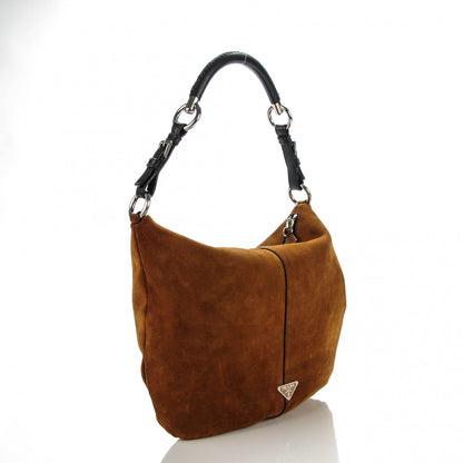 Prada Scamosciato Suede Shoulder Bag Caramel 3 of 8