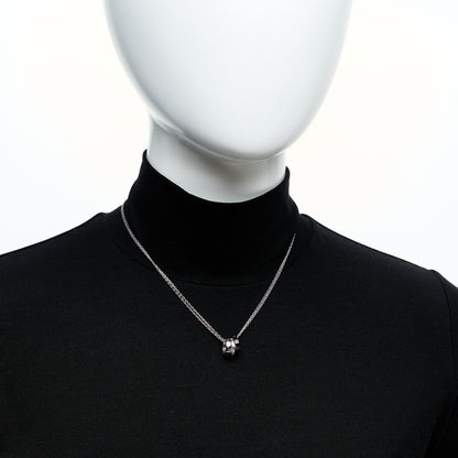 Cartier 18K White Gold Ceramic Diamond Three Ring LOVE Necklace 2 of 6