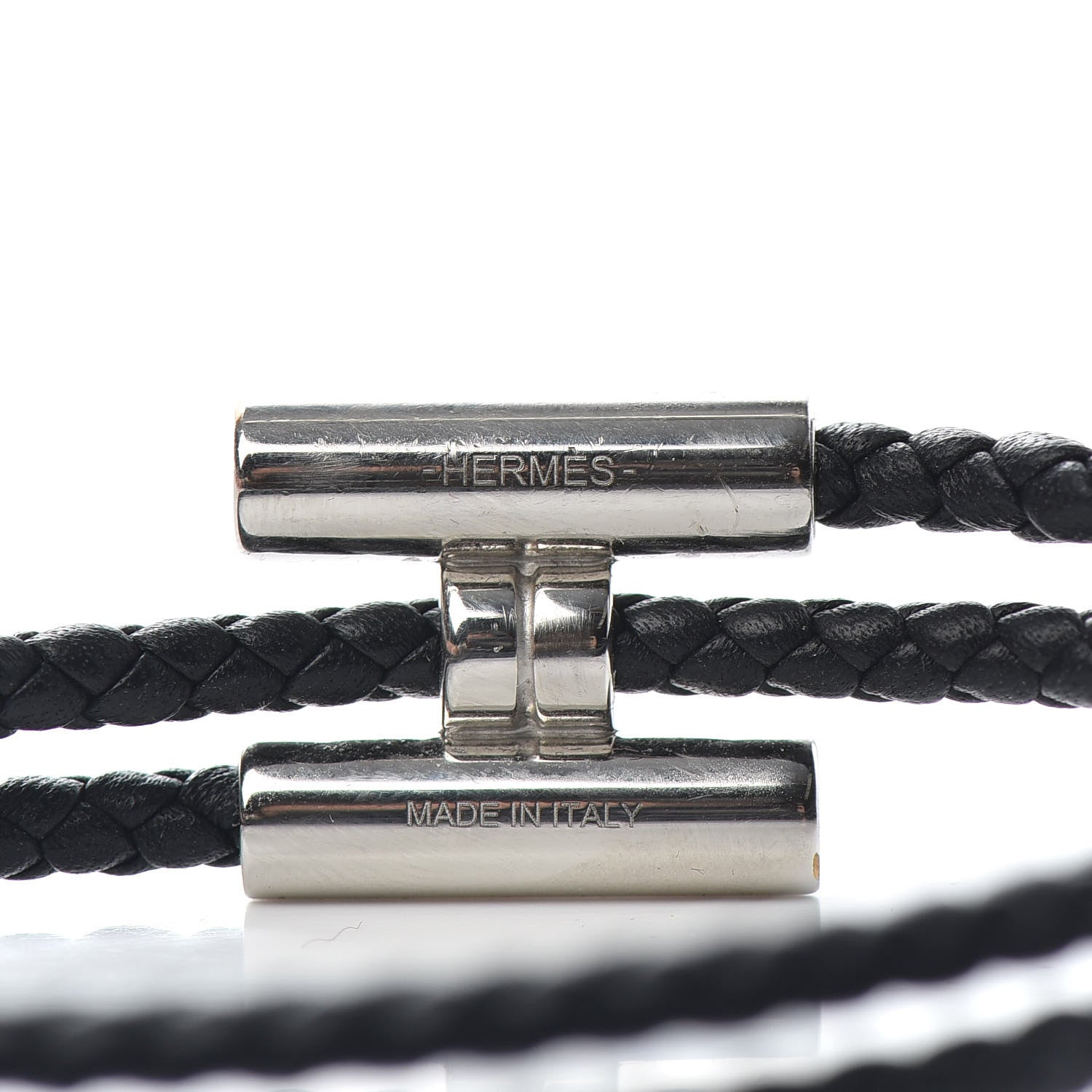 Hermes Swift Double Wrap Cord Tournis Tresse Bracelet T6 Black 4 of 4