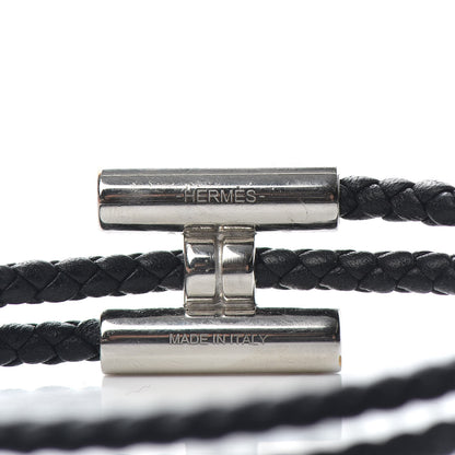 Hermes Swift Double Wrap Cord Tournis Tresse Bracelet T6 Black 4 of 4