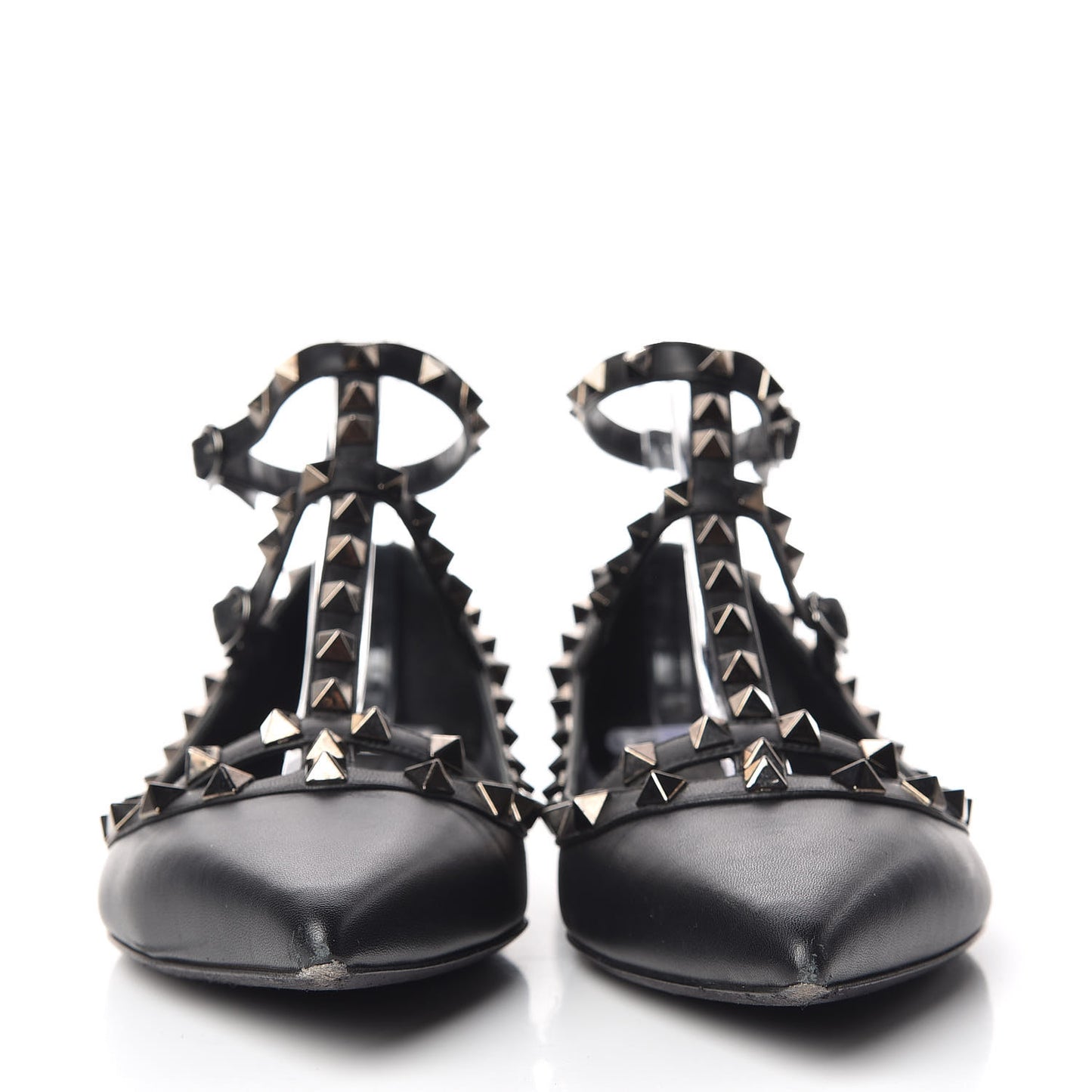 Nappa Rockstud Cage Ballerina Flats 39 Black